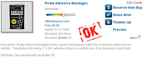 pansements pirates - wish OK